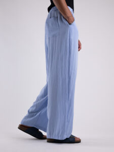 TOKYO coordinato misto lino con pantalone baggy con pinces e camicia mezze maniche KOBE Azzurro7