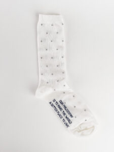 BERNA Calzino in cotone rasato tg.unica fantasia pois Bianco1