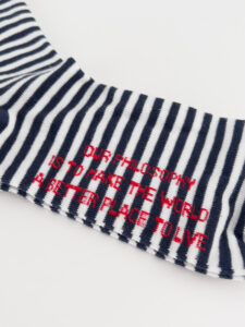 BERNA Calzino in cotone rasato tg.unica fantasia rigato Blu e Bianco2