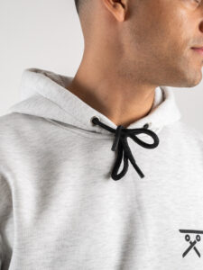 BERNA Felpa felpata con cappuccio, tascone e logo sul cuore 233139 Grigio Chiaro4