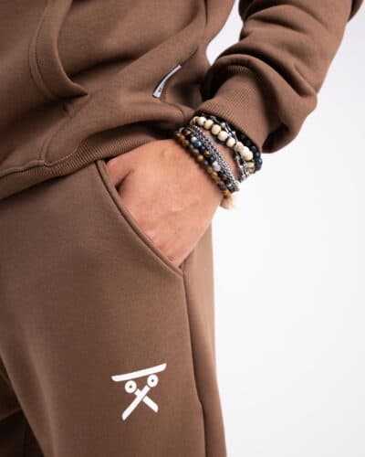 BERNA Felpa girocollo felpata con logo sul cuore 233141 Caffèlatte6 BERNA BERNA Pantalone tuta felpato con logo e polsini 233138 Caffèlatte