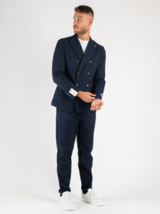 BERNA Giacca da abito doppio petto 233183 Blu (2)