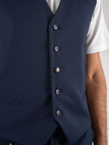 BERNA Gilet da abito in tessuto tecnico 233165 Blu (4)