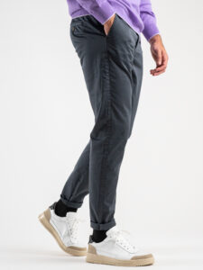 BERNA Pantalone chinos slim AI 233151 Antracite (1)
