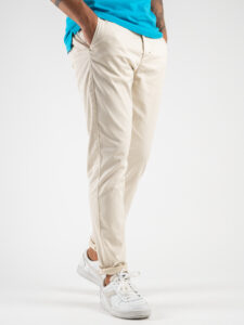 BERNA Pantalone chinos slim A:I 233151 Panna1