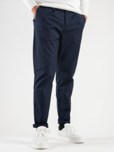 BERNA Pantalone da abito largo in tessuto tecnico 233184 Blu (2)