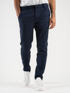 BERNA Pantalone da abito slim in tessuto tecnico 233164 Blu (2)