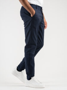 BERNA Pantalone da abito slim in tessuto tecnico 233164 Blu (4)