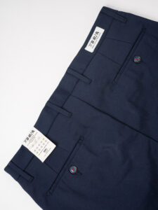 BERNA Pantalone da abito slim in tessuto tecnico 233164 Blu (7)