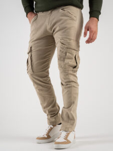 BERNA Pantalone slim con tasconi laterali 233099 Coloniale (1)
