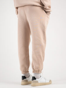 BERNA Pantalone tuta felpato con logo e polsini 233138 Avorio4
