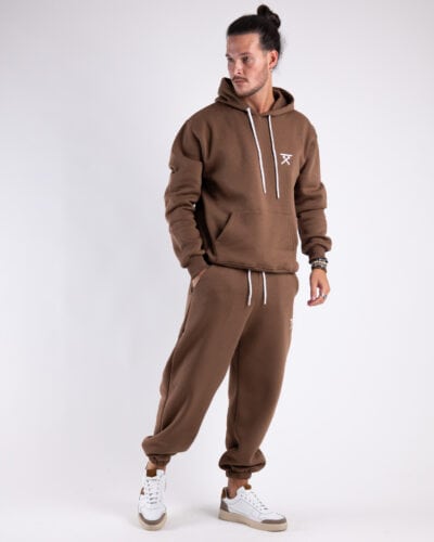BERNA Pantalone tuta felpato con logo e polsini 233138 Caffèlatte4 BERNA BERNA Pantalone tuta felpato con logo e polsini 233138 Caffèlatte
