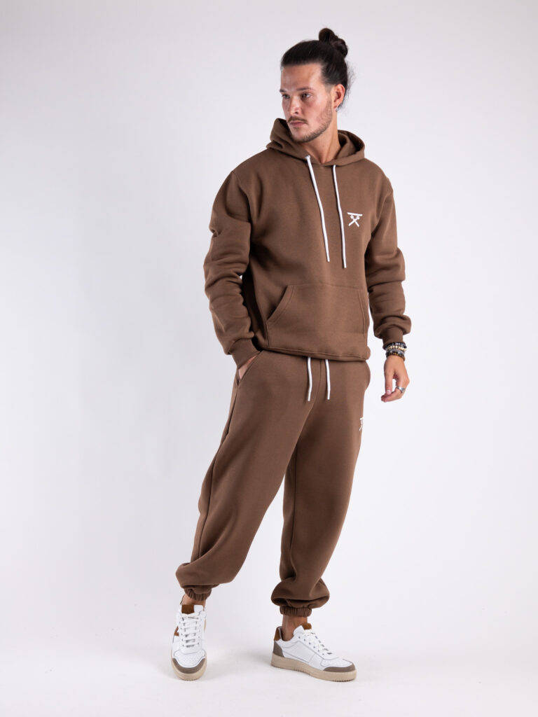 BERNA Pantalone tuta felpato con logo e polsini 233138 Caffèlatte4 BERNA BERNA Pantalone tuta felpato con logo e polsini 233138 Caffèlatte