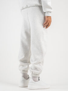 BERNA Pantalone tuta felpato con logo e polsini 233138 Grigio Chiaro1
