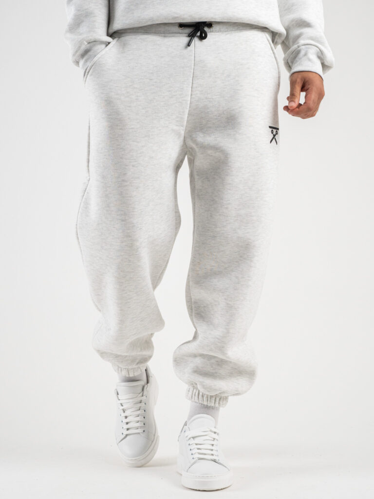 BERNA Pantalone tuta felpato con logo e polsini 233138 Grigio Chiaro4 BERNA BERNA Pantalone tuta felpato con logo e polsini 233138 Grigio Chiaro