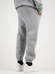 BERNA Pantalone tuta felpato con logo e polsini 233138 Grigio Scuro4
