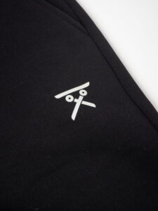 BERNA Pantalone tuta felpato con logo e polsini 233138 Nero (10)