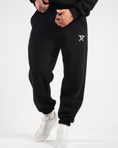 BERNA Pantalone tuta felpato con logo e polsini 233138 Nero 4 BERNA BERNA Pantalone tuta felpato con logo e polsini 233138 Nero