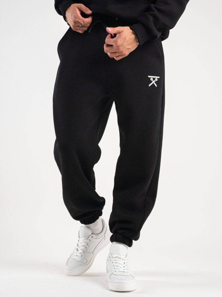 BERNA Pantalone tuta felpato con logo e polsini 233138 Nero 4 BERNA BERNA Pantalone tuta felpato con logo e polsini 233138 Nero