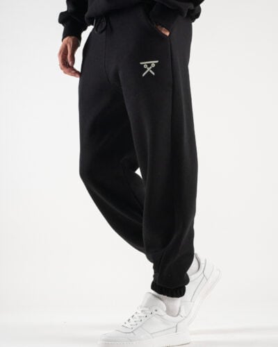 BERNA Pantalone tuta felpato con logo e polsini 233138 Nero 5 BERNA BERNA Pantalone tuta felpato con logo e polsini 233138 Nero