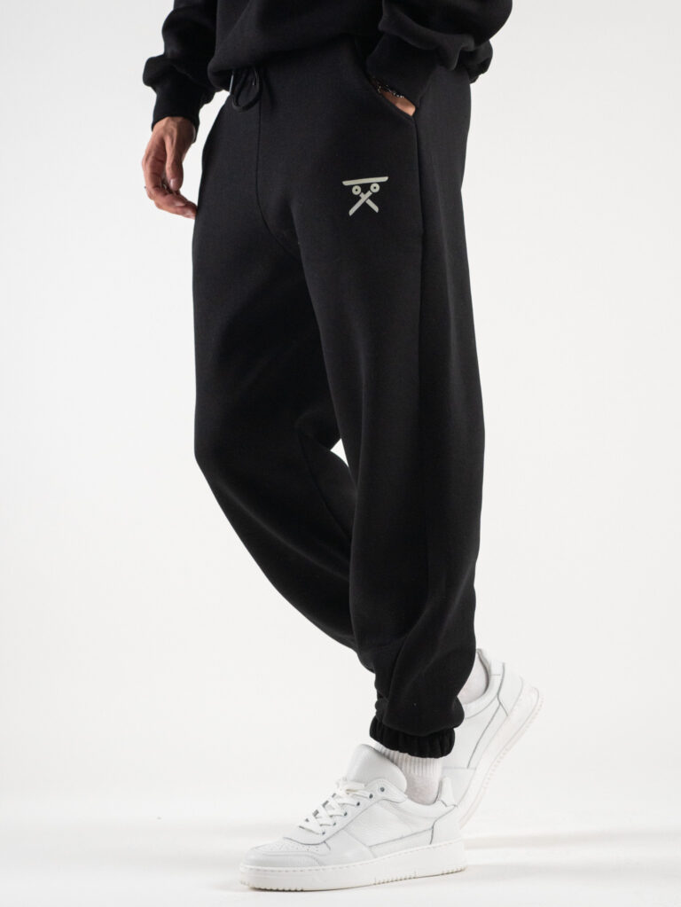 BERNA Pantalone tuta felpato con logo e polsini 233138 Nero 5 BERNA BERNA Pantalone tuta felpato con logo e polsini 233138 Nero