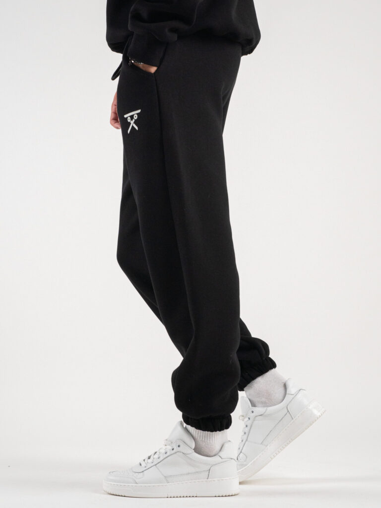 BERNA Pantalone tuta felpato con logo e polsini 233138 Nero 6 BERNA BERNA Pantalone tuta felpato con logo e polsini 233138 Nero