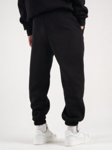 BERNA Pantalone tuta felpato con logo e polsini 233138 Nero (7)