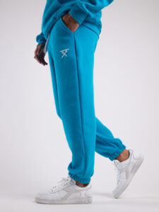 BERNA Pantalone tuta felpato con logo e polsini 233138 Poseidon3