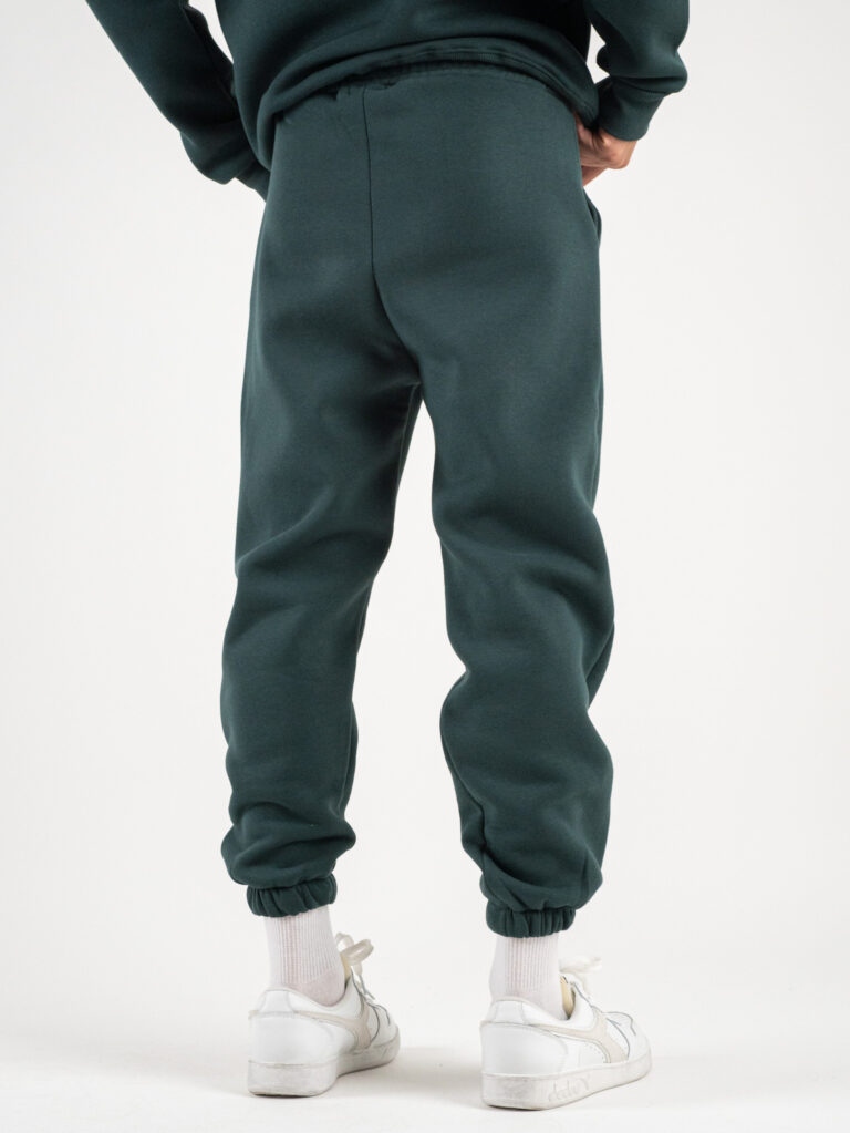 BERNA Pantalone tuta felpato con logo e polsini 233138 Verde Bosco 1 BERNA BERNA Pantalone tuta felpato con logo e polsini 233138 Verde Bosco