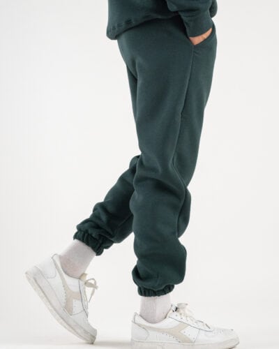 BERNA Pantalone tuta felpato con logo e polsini 233138 Verde Bosco 4 BERNA BERNA Pantalone tuta felpato con logo e polsini 233138 Verde Bosco