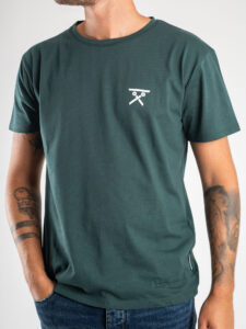 BERNA T-shirt basica con stampa logo sul cuore 233137 Verde Bosco1