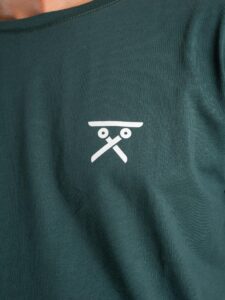 BERNA T-shirt basica con stampa logo sul cuore 233137 Verde Bosco2