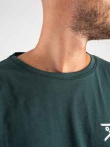 BERNA T-shirt basica con stampa logo sul cuore 233137 Verde Bosco4