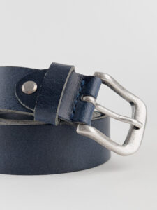 BL11 Cintura basica in pelle liscia CPP Blu1
