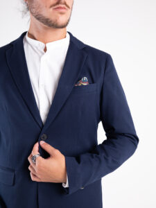 BL11 Giacca da abito monopetto in poliviscosa JOUNG Blu6