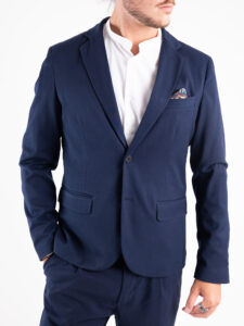 BL11 Giacca da abito monopetto in poliviscosa JOUNG Blu7