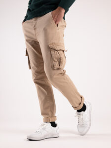 BL11 Pantalone cargo regular con tasconi laterali MERTENS Beige1