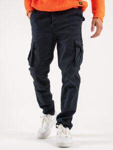 BL11 Pantalone cargo regular con tasconi laterali MERTENS Blu (3)