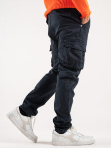 BL11 Pantalone cargo regular con tasconi laterali MERTENS Blu (5)