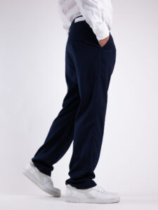BL11 Pantalone da abito a gamba larga in poliviscosa JOUNG Blu1