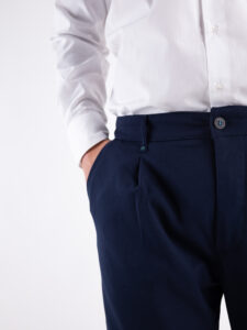 BL11 Pantalone da abito a gamba larga in poliviscosa JOUNG Blu2