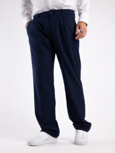 BL11 Pantalone da abito a gamba larga in poliviscosa JOUNG Blu3