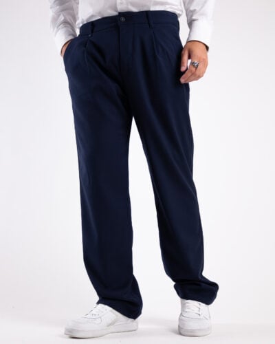 BL11 Pantalone da abito a gamba larga in poliviscosa JOUNG Blu