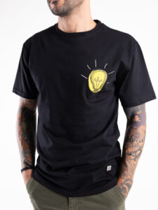 BL11 T-shirt con stampa lampadina fronte:retro Nera5