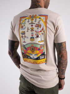 BL11 T-shirt con taschino e stampa flipper sul retro GUACETO Avorio1
