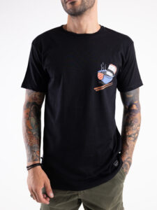 BL11 T-shirt in cotone con stampa sushi MARINI Nera1