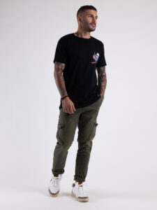 BL11 T-shirt in cotone con stampa sushi MARINI Nera2