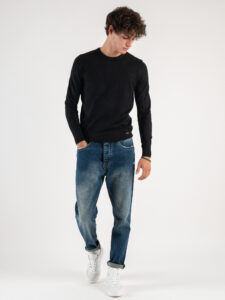 GIANNI LUPO Maglione girocollo basico in poliviscosa GL3398 Black (2)
