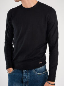 GIANNI LUPO Maglione girocollo basico in poliviscosa GL3398 Black (3)