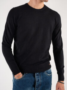 GIANNI LUPO Maglione girocollo basico in poliviscosa GL3398 Black (4)